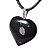 Colar Coração Obsidiana Floco de Neve Pedra Natural Prateado - Imagem 3