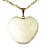 Colar Coração Feldspato Branco Pedra Natural Pino Dourado - Imagem 1