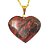 Colar Coração Obsidiana Mahogany Pedra Natural Dourado - Imagem 1