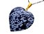 Colar Coração Obsidiana Flocos de Neve Pino Dourado - Imagem 2