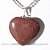 Colar Coração Quartzo Vermelho Natural Banhado Prata - Imagem 1