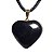 Colar Coração Ônix Preto Natural Montagem  Flash Dourado - Imagem 3