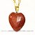 Colar Coração Jaspe Vermelho Natural Montagem Flash Dourado - Imagem 1