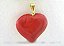 Colar Coração Jaspe Vermelho Natural Montagem Flash Dourado - Imagem 2