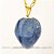Colar Coração Quartzo Azul Natural Montagem  Flash Dourado - Imagem 2