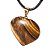Colar Coração Olho de Tigre Natural Montagem Dourado - Imagem 3