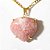 Colar Extra Coração Pedra Quartzo Goiaba Garra Dourado - Imagem 1