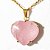 Colar Extra Coração Pedra Quartzo Rosa  Dourado - Imagem 1