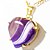 Colar Coração Agata Lilas Pedra Natural Extra Garra Dourado - Imagem 2