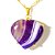 Colar Coração Agata Lilas Pedra Natural Extra Garra Dourado - Imagem 1