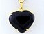 Colar Extra Coração Pedra Onix Preto Montagem Garra Dourado - Imagem 3
