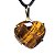 Colar Extra Coração Pedra Olho de Tigre Garra Dourado - Imagem 5