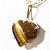 Colar Extra Coração Pedra Olho de Tigre Garra Dourado - Imagem 1