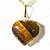 Colar Extra Coração Pedra Olho de Tigre Garra Dourado - Imagem 2
