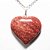 Colar Coração Pedra Quartzo Vermelho Natural Pino Prata 950 - Imagem 1