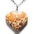 Colar Coração Pedra Jaspe Leopardita Natural Pino Prata 950 - Imagem 1