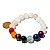 Pulseira 7 Chakras 18 Bolinhas 12 mm Furadas Fio Silicone - Imagem 5