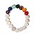 Pulseira 7 Chakras 18 Bolinhas 12 mm Furadas Fio Silicone - Imagem 3