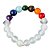 Pulseira 7 Chakras 18 Bolinhas 12 mm Furadas Fio Silicone - Imagem 2
