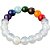Pulseira 7 Chakras 18 Bolinhas 12 mm Furadas Fio Silicone - Imagem 1