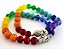 Pulseira Pedra 7 Chakras Pedras Agata Colorida Fio Silicone - Imagem 1
