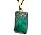 Colar Retangulo Pedra Esmeralda Natural Pino Dourado - Imagem 1
