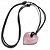 Colar Coração Pedra Pi Quartzo Rosa Natural Cordão Ajustável - Imagem 2