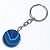 Chaveiro Disco Agata Azul 24mm Pedra Natural Prateado - Imagem 1