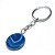 Chaveiro Disco Agata Azul 24mm Pedra Natural Prateado - Imagem 2