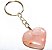 Chaveiro Coração Quartzo Rosa Natural Pedra do Amor - Imagem 1