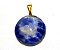Colar Disco Liso Sodalita Azul Pedra Natural Pino Dourado - Imagem 1