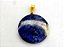 Colar Disco Liso Sodalita Azul Pedra Natural Pino Dourado - Imagem 2
