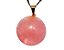 Colar Disco Liso Quartzo Rosa Pedra Natural Pino Dourado - Imagem 2