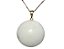 Colar Disco Liso Quartzo Leitoso Pedra Natural Pino Dourado - Imagem 1