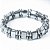 Pulseira Hematita Pedra Natural com Fibra Silicone - Imagem 1