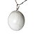 Colar Cabochão Disco 25mm Quartzo Leitoso Natural Pino Prata - Imagem 1