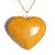 Colar Coração Jaspe Amarelo 37mm Natural Pino Prata 950 - Imagem 1