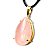 Colar Extra Gota Pedra Quartzo Rosa Montagem Garra Dourado - Imagem 3