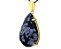 Colar Extra Gota Pedra Obsidiana Floco de Neve Dourado - Imagem 1