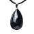 Colar Gota Quartzo Preto Montagem Pino e Presilha Prateado - Imagem 3