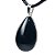 Colar Gota Obsidiana Negra 28mm Pedra Natural Pino Prateado - Imagem 7