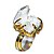 Anel Drusa Cristal Pedra Natural Pequeno Ajustável Dourado - Imagem 5