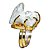 Anel Drusa Cristal Pedra Natural Pequeno Ajustável Dourado - Imagem 1
