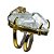 Anel Drusa Cristal Pedra Natural Garra Aro Ajustável Dourado - Imagem 4