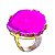 Anel com Chapa de Ágata Rosa na Garra Banho Dourado - Imagem 1