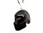 Colar De Cranio Pedra Obsidiana Negra Natural Prateado - Imagem 1