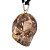 Colar Caveira Pedra Quartzo Fumê Natural Pino Prateado - Imagem 3