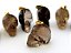 Colar Caveira Pedra Quartzo Fumê Natural Pino Dourado - Imagem 2