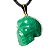 Colar Crânio Pedra Quartzo Verde Natural Pino Dourado - Imagem 5