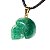 Colar Crânio Pedra Quartzo Verde Natural Pino Dourado - Imagem 3